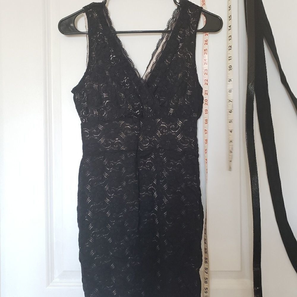 Black and nude lace dress